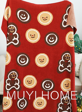 圣诞姜饼人软绵绵毛毯红色节日毯子客厅沙发毯盖毯午睡毯空调毯