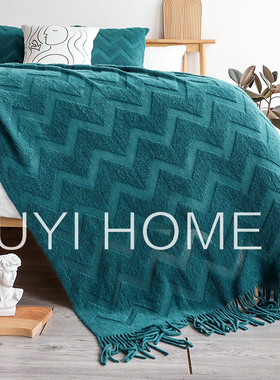 北欧纯色针织毯沙发盖毯酒店民宿床搭床尾巾搭毯床盖休闲装饰毛毯