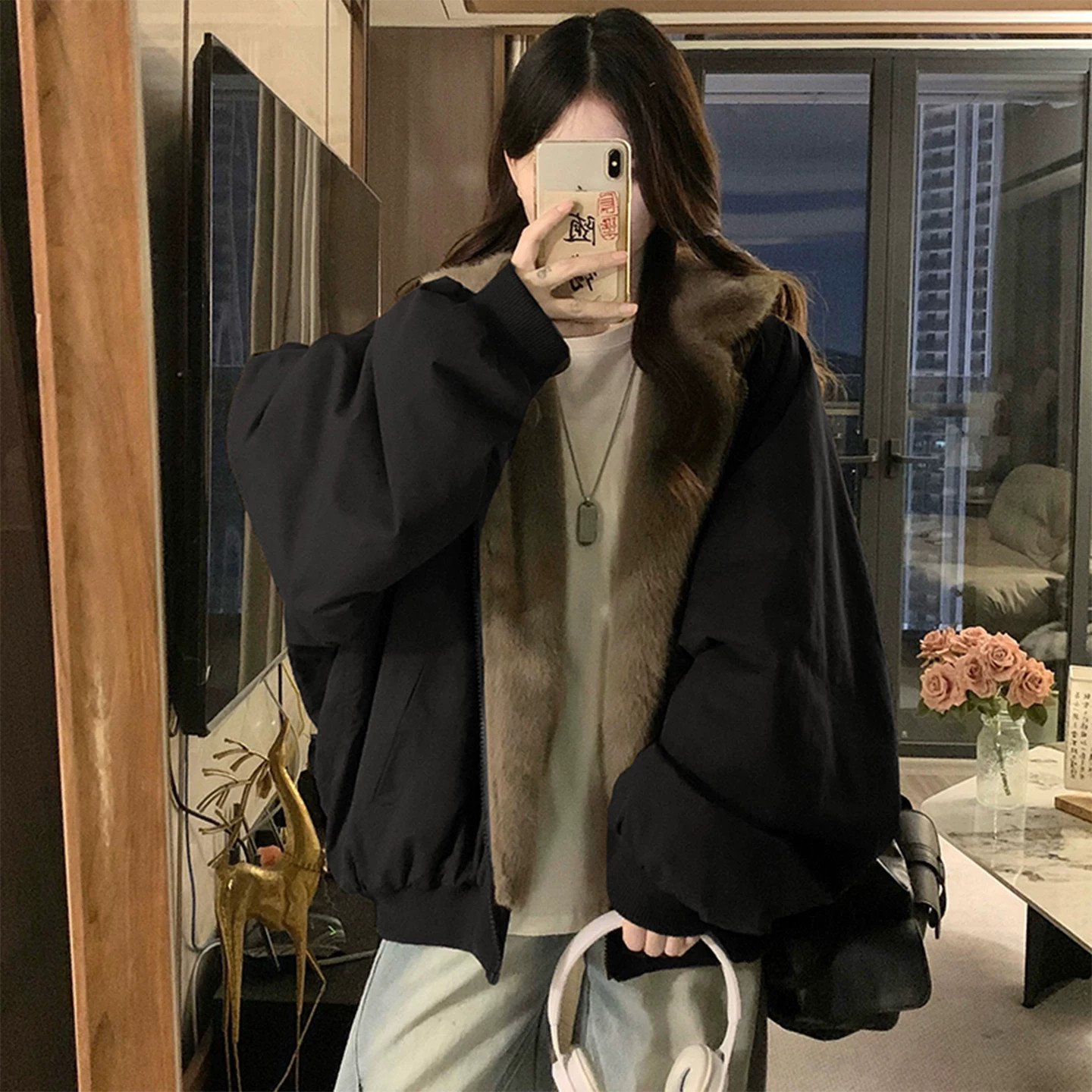 派克服双面穿超好看冬装厚外