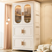 塑料加厚可折叠收纳柜家用卧室挂衣式 衣柜分层儿童宝宝衣服储物柜