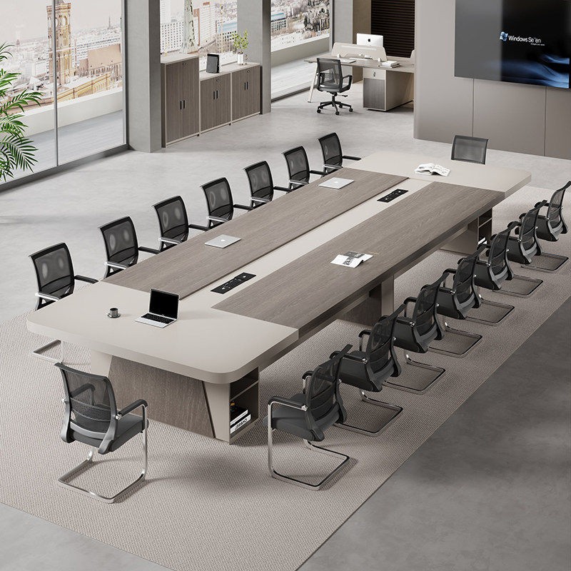 办公会议桌长桌简约现代长条桌会议室桌椅组合家具大型员工培训桌