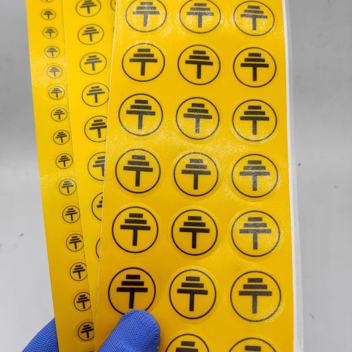 圆形相序标志贴纸黄黑色