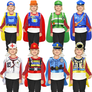 儿童职业认知万圣节装扮 头饰披风套装 老师课堂教具派对服饰道具