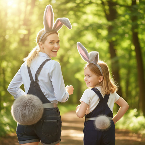 兔子尾巴耳朵狐狸毛绒尾巴