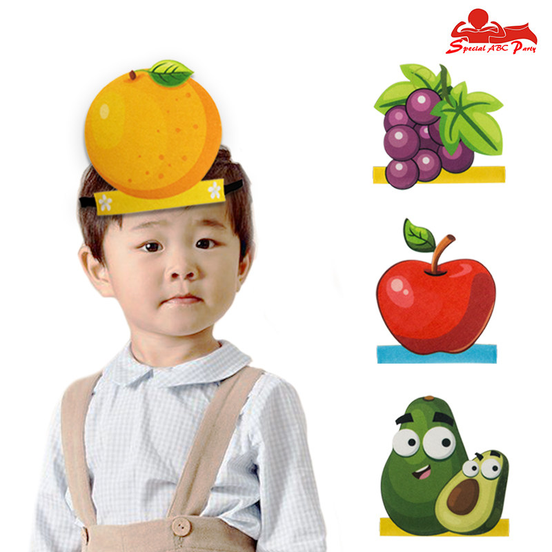 儿童水果认知头饰套装 早教机构教具 毕业演出道具 亲子活动装扮