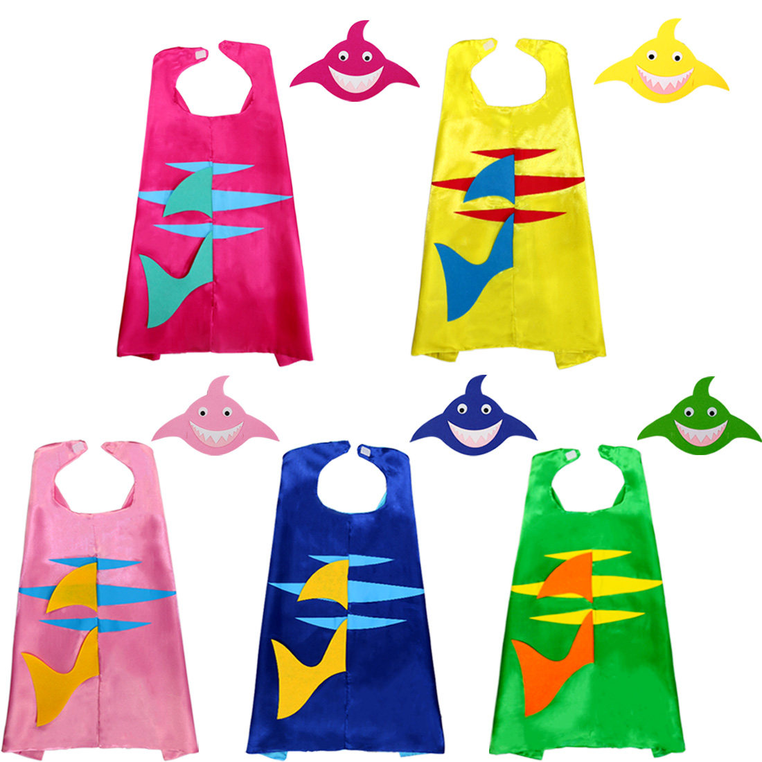 儿童cos鲨鱼头饰披风表演服道具套装幼儿园party活动运动会潮baby