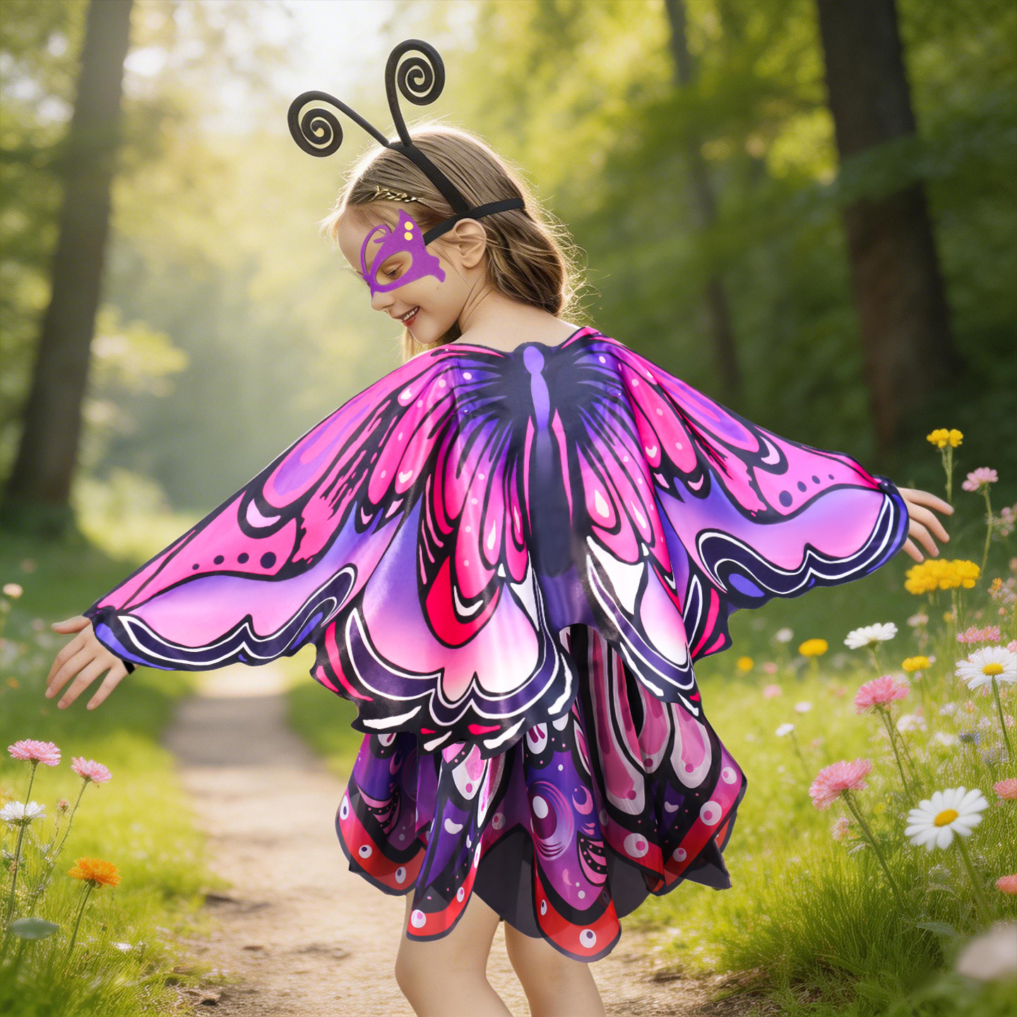 宝宝蝴蝶翅膀公主裙套装 女童生日礼物万圣节幼儿园舞台表演道具