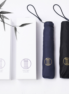 108g日本泼水晴雨折叠铅笔伞超轻防晒遮阳伞防紫外线女黑胶太阳伞