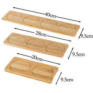 竹木托盘 日式茶盘寿司盘水果盘调味罐底板托盘 竹底座