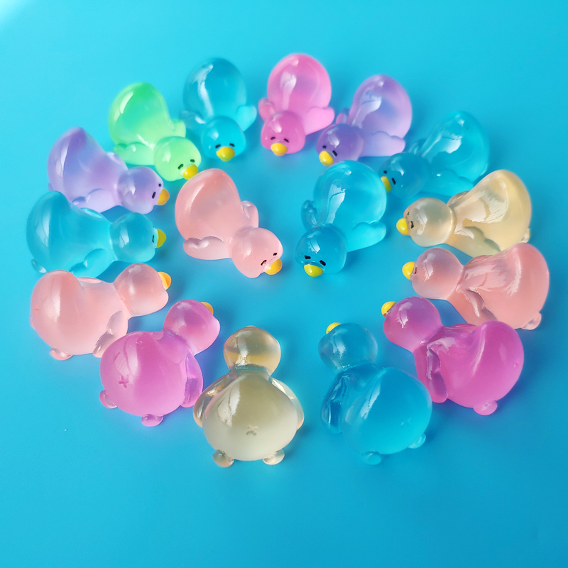 慵懒小鸭睡觉鸭树脂夜光小摆件