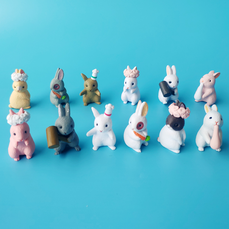玩具动物模型小兔子塑料PVC桌面