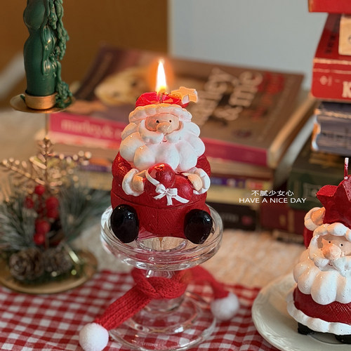 圣诞氛围手绘圣诞系列圣诞树圣诞老人小雪人蜡烛生日礼物道具