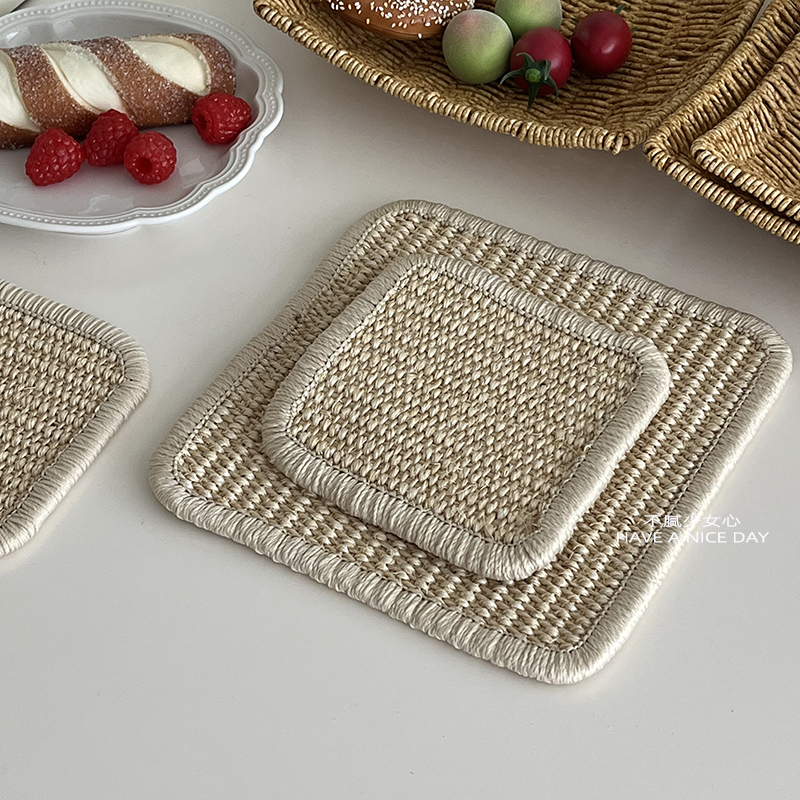 日式天然剑麻防烫隔热锅垫厨房餐桌加厚耐高温隔热垫杯垫碗垫