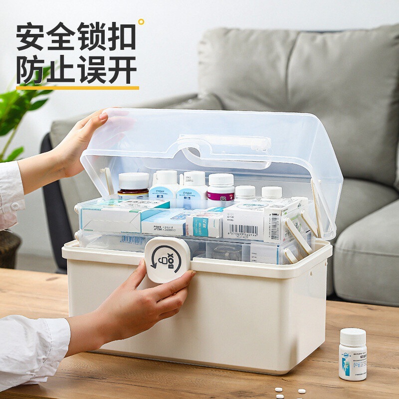 家用药箱收纳盒大容量药品整理箱