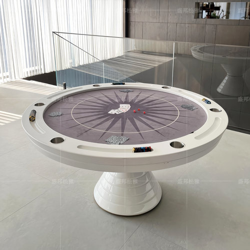 别墅圆形德州扑克桌轻奢高级感