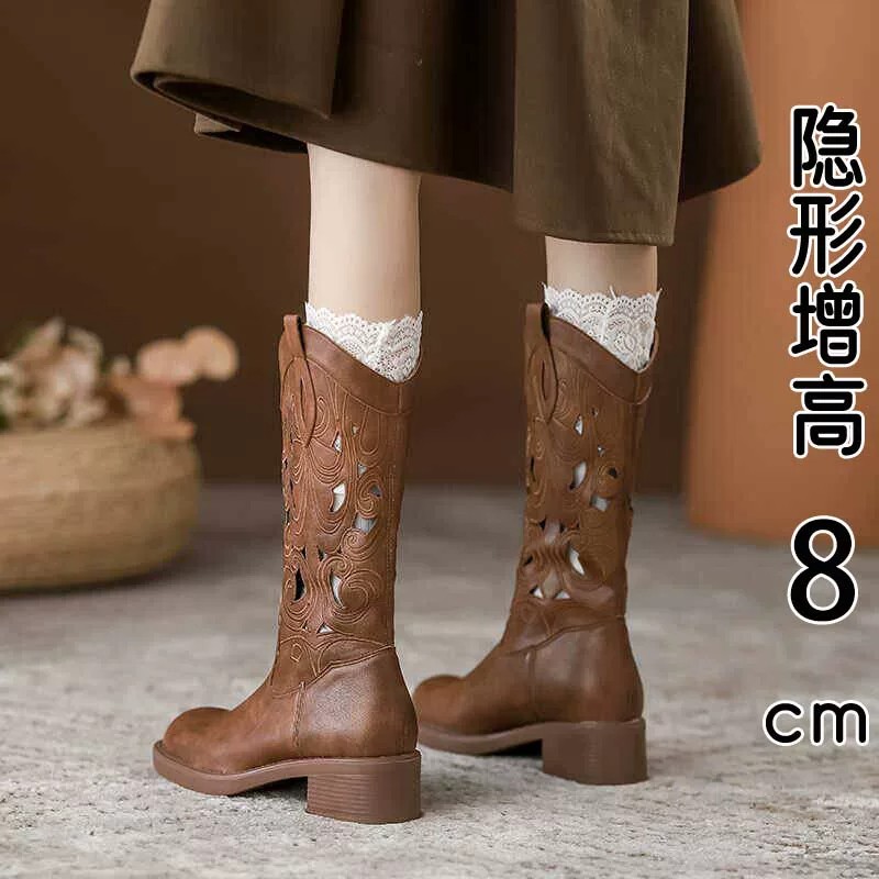 【法国专柜正品】西部厚底牛仔靴