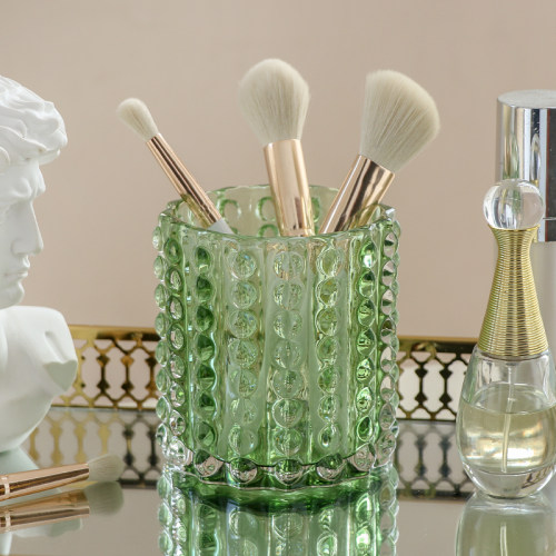 轻奢水晶玻璃化妆刷ins风收纳桶