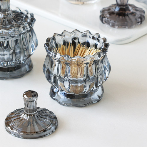 水晶玻璃收纳罐牙签盒精致高档