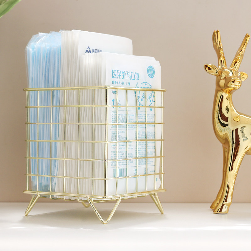 桌面一次性口罩收纳盒玄关家用大容量轻奢面膜收纳筐口鼻罩存放盒,收纳整理,口罩收纳盒/袋/夹,淘宝优惠券,粉丝福利购,淘宝优惠卷