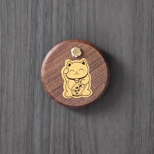 胡桃木猫眼遮挡盖入户防盗门门镜洞孔磁吸堵孔器创意装饰免打孔