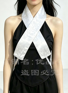 回纹汉服义领假领叠穿交领内搭汉服日常戏曲cos领衬假领多色可选