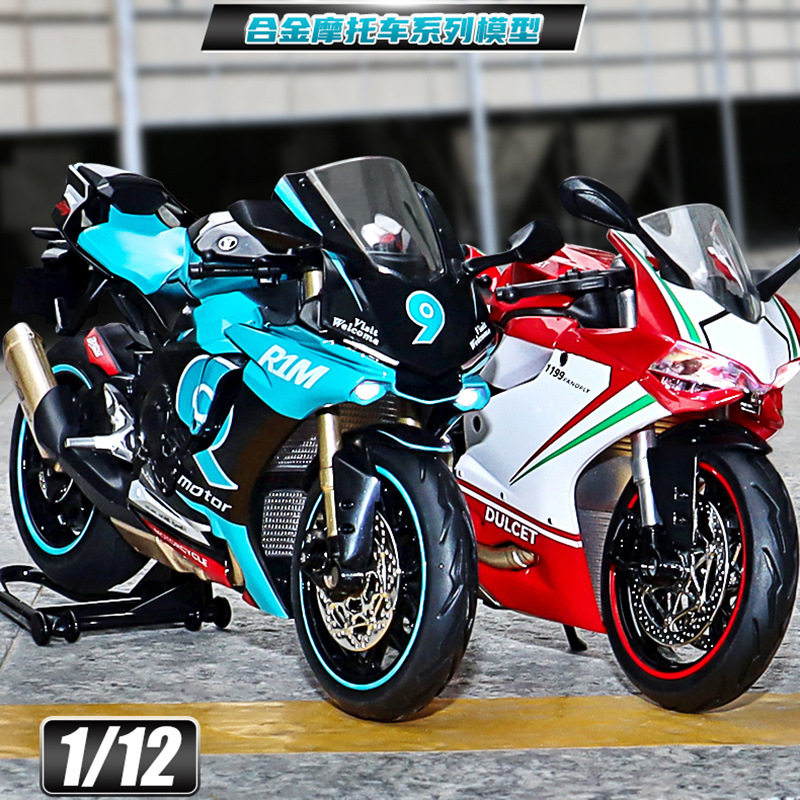 嘉业1:12杜卡迪合金模型摩托车雅马哈R1M机车本田玩具车摆件赛车