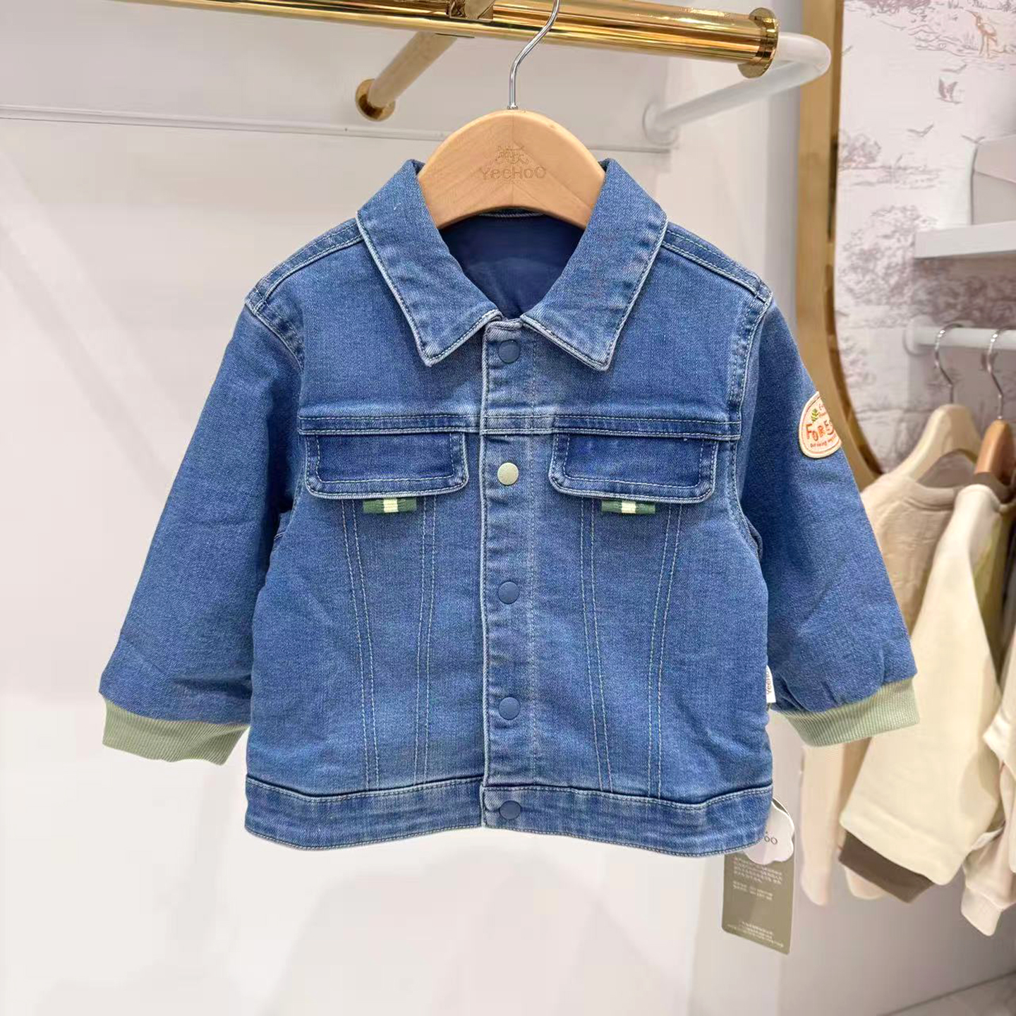 英氏纯棉连帽牛仔外套