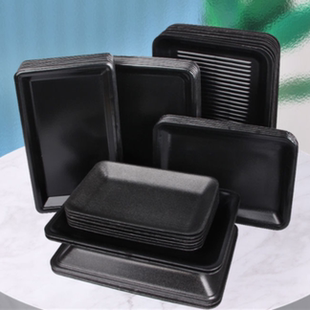 加厚2013黑色托盘彩色托盘水果打包盒鱼盘虾盘冷冻盘水果托盘子