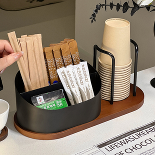 纸杯架取杯器放置桌面茶水杯收纳吧台咖啡角布置一次性杯子置物架