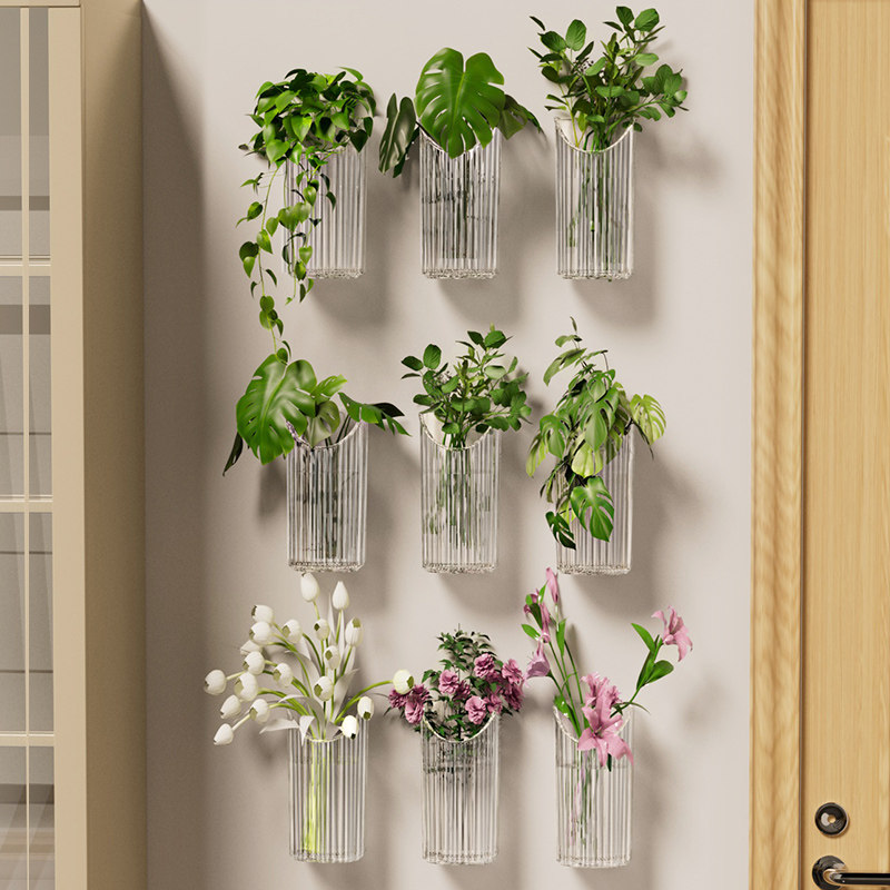壁挂花盆绿植置物架透明多肉鲜花器创意家居墙面装饰墙上水培花瓶