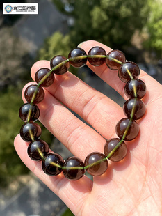 天然天狼星玻陨石亚利桑那圆珠手链单圈透体收藏款水晶手串龙石岛