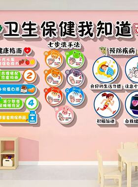 幼儿园墙面装饰交通安全则教育食品安全贴画学校卫生保健走廊布置