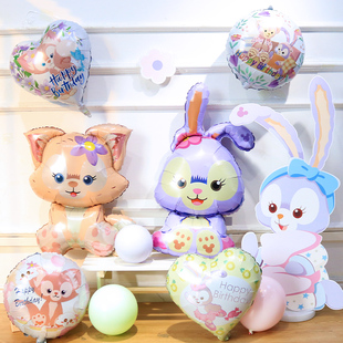 饰布置女宝宝公主气球 星黛露玲娜贝儿造型铝膜儿童生日周岁派对装