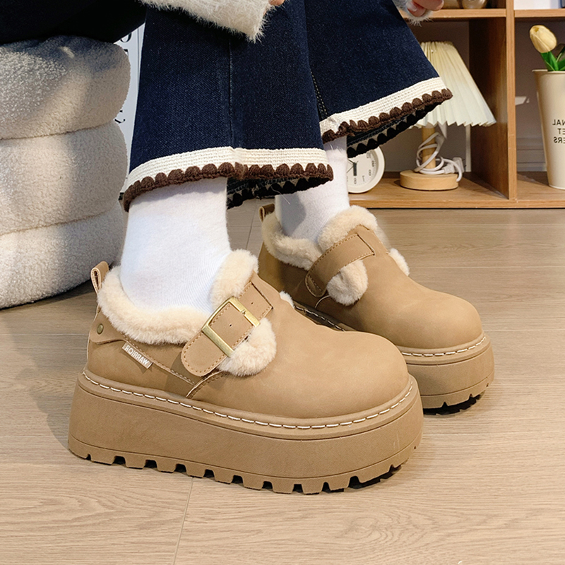 回力毛毛加绒玛丽珍鞋