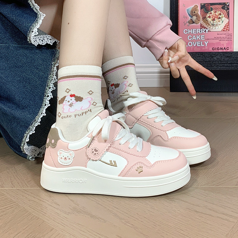 回力可爱小熊厚底板鞋子女鞋新款爆款百搭学生原创小众休闲小白鞋,女鞋,休闲板鞋,淘宝优惠券,粉丝福利购,淘宝优惠卷