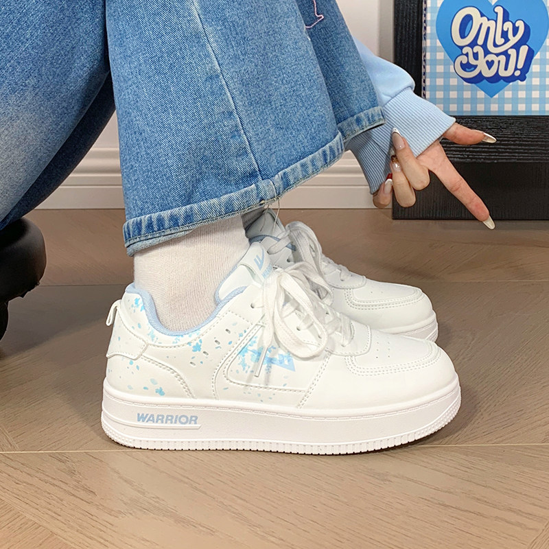 回力女鞋海盐蓝涂鸦板鞋女百搭学生设计感小众厚底休闲爆款小白鞋,女鞋,休闲板鞋,淘宝优惠券,粉丝福利购,淘宝优惠卷