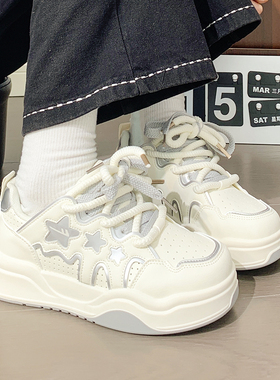 回力小众设计星星厚底板鞋子女鞋百搭学生休闲增高新款爆款小白鞋