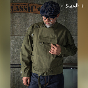 复古重磅工装元年瑞典机车夹克骑行外套两件套保暖抗风阿美咔叽