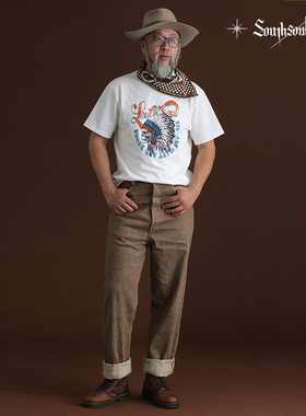 美式复古重磅纯棉赤耳红边原色牛仔裤55501改良不卡裆southsoul