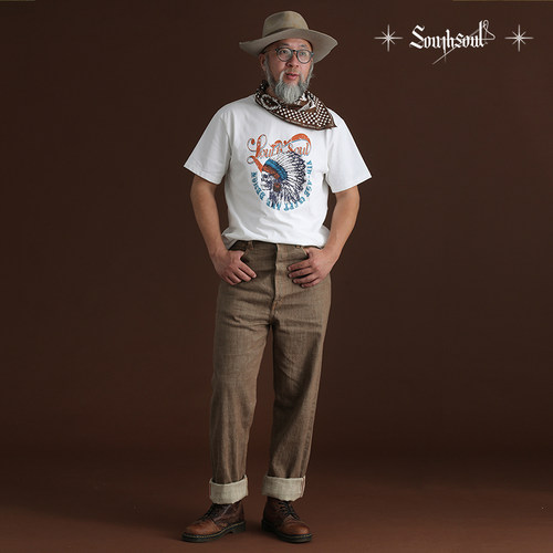 southsoul赤耳红边原牛牛仔裤