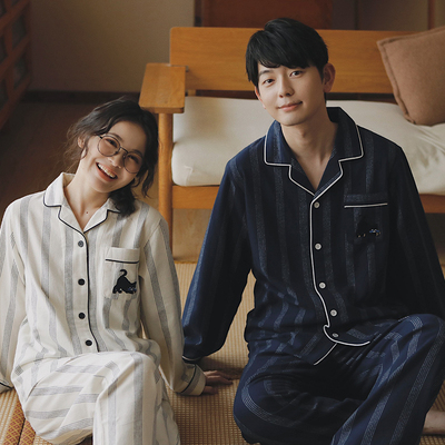 纯棉绒布春秋冬情侣舒适家居服