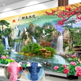 Линейная вышивка пересечение 2023 Новая вышиваемая ландшафтная пейзажная живопись.