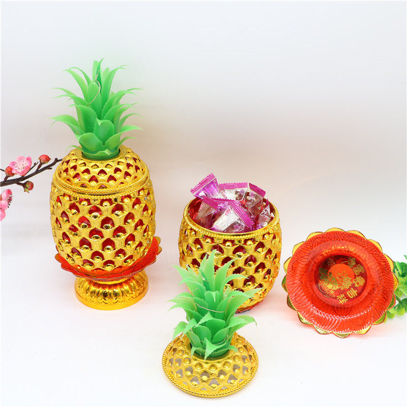 佛前摆件供灯金菠萝旺来创意仿古糖果盒拜拜贡品潮汕拜神供品春节