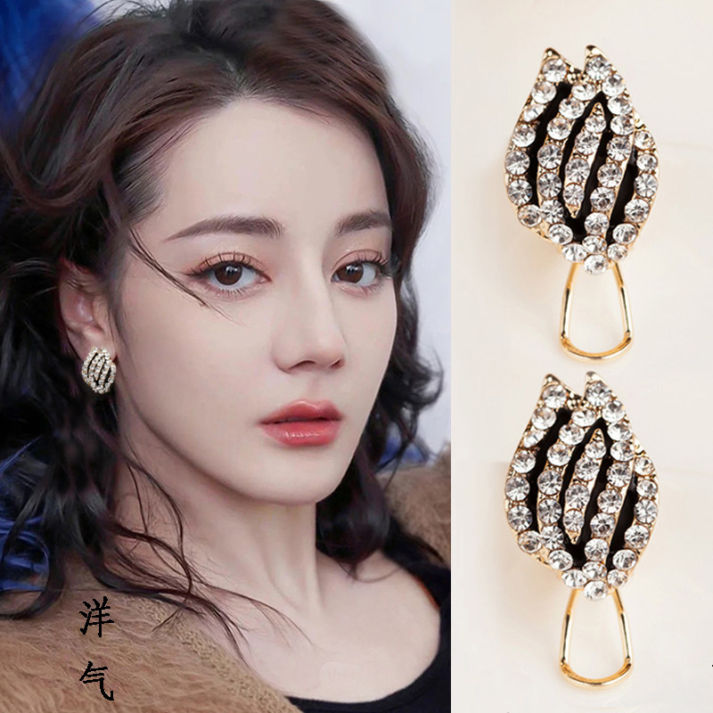洋气耳环2025年新款潮秋冬高级感轻奢耳钉韩国气质百搭黑色耳坠女
