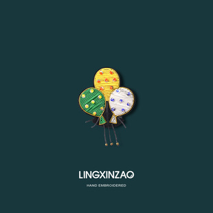 饰徽章潮 灵心造设计感印度丝手工刺绣胸针高档精致气球别针衣服装