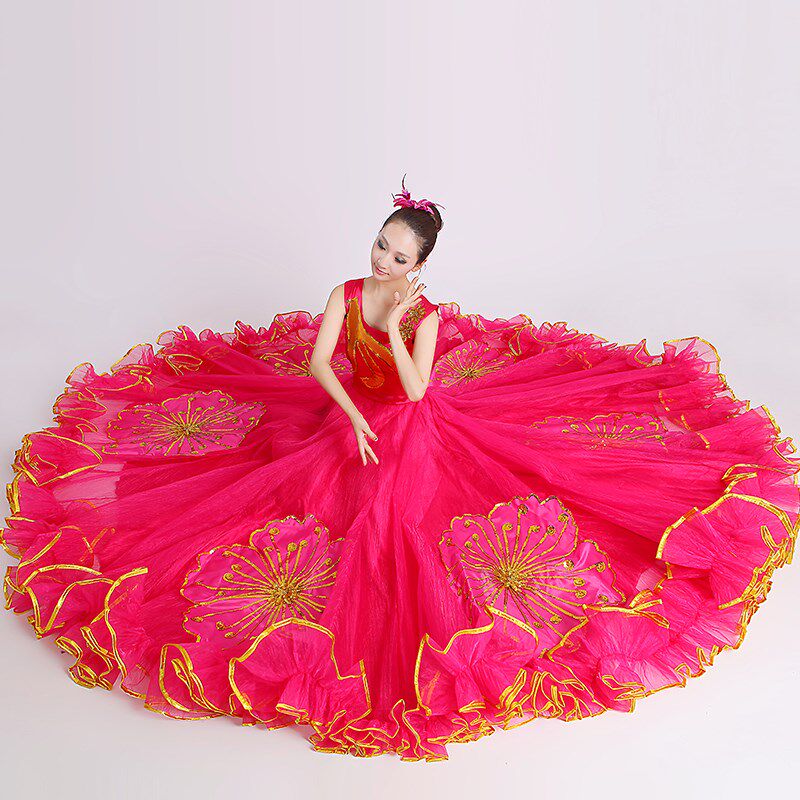 开场舞大摆裙服2017新款现代舞蹈服装连衣裙合唱服长裙女成人|msdalam kategori Butik wanita / wanita, pakaian/pakaian kebangsaan/peringkat pakaian, pakaian kebangsaan/pakaian - dari Buy2taobao.com untuk memberikan perkhidmatan ejen Taobao profesional membeli