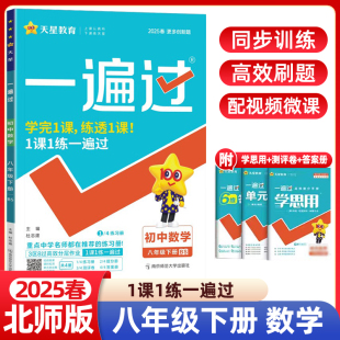 2025春初中一遍过八年级下册数学北师大版BSD 初二8年级同步练习册辅导书课课练必刷题课时练作业本复习资料教辅专项训练八下天星
