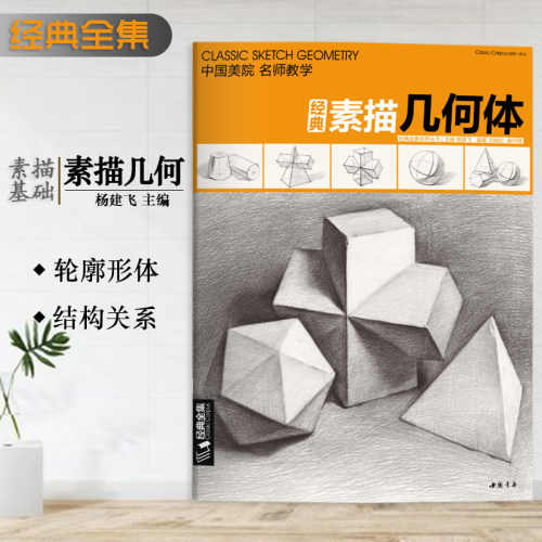 正版 经典全集素描几何体石膏8开临摹本书单个体结构与明暗静物组合精选画到位基础初学者入门大牌美术敲门砖教程杨建飞