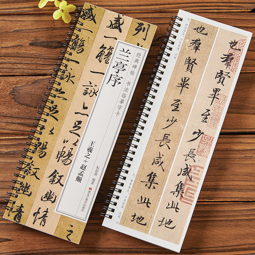兰亭序 王羲之+赵孟頫 经典碑帖书法临摹字卡 行书毛笔书法字帖 简体旁注全文成人学生初学者基础入门 近距离临摹字卡 黑龙江美术