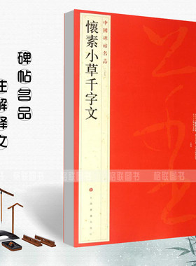 正版怀素小草千字文中国碑帖名品65 释文注释繁体旁注草书毛笔字帖碑帖唐代名家书法临摹练习法帖练字帖